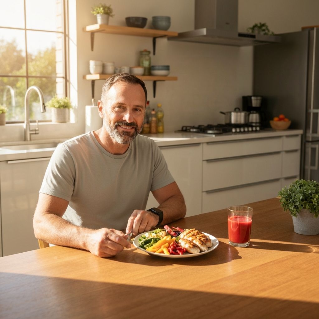 Person with healthy meal
